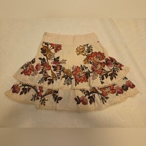 Farm Rio Sand Leopard Flowers Mini Skirt, XXS